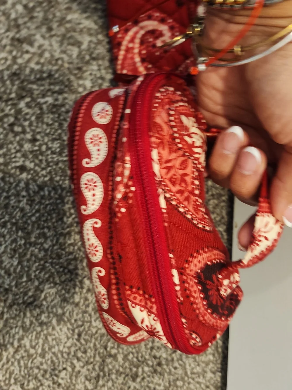Vera BRADLEY Red Quilted Paisley Shoulder Bag Set Of 3.